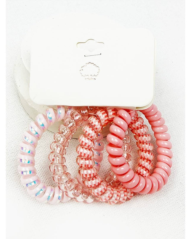Mix of Pink Shades Spiral Hair Ties