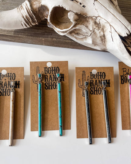 Western Bar Stone Earrings -  Earring Statement Earrings