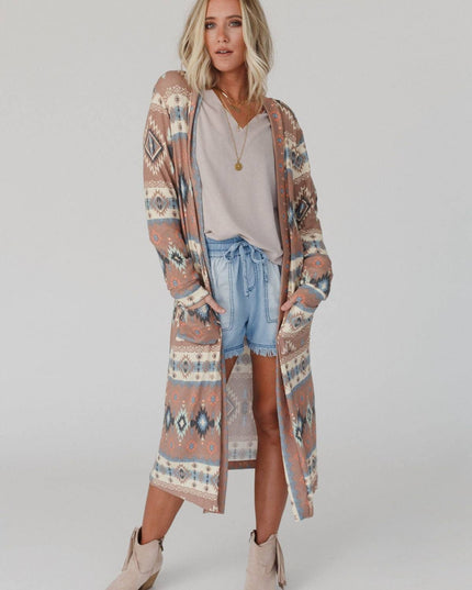 Santa Fe Rose Duster Cardigan - Multi