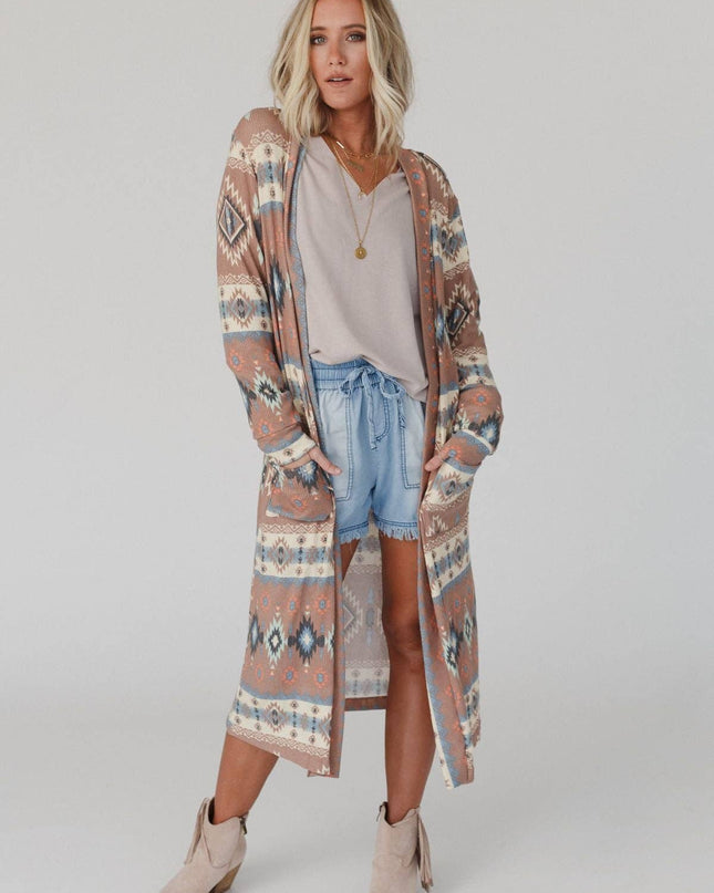 Santa Fe Rose Duster Cardigan - Multi