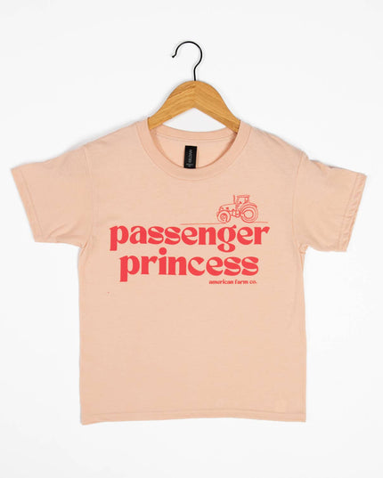 Western Graphic ‘Passenger Princess’ Peach Tee Toddler/Youth