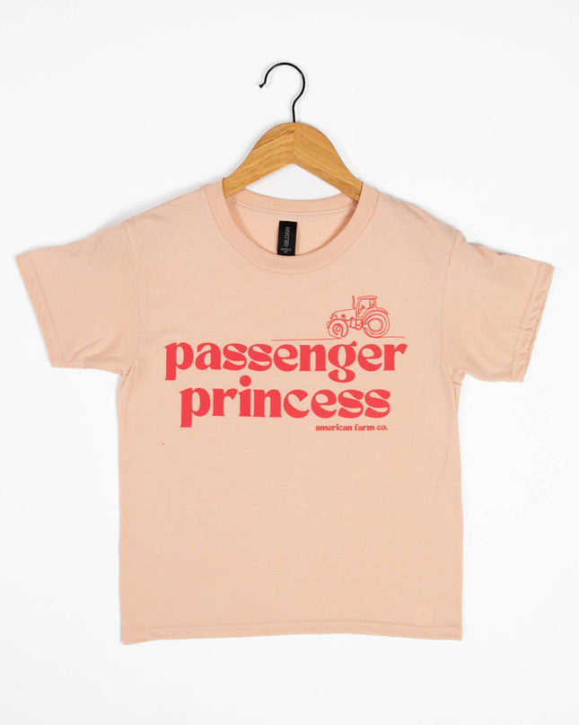 Western Graphic ‘Passenger Princess’ Peach Tee Toddler/Youth