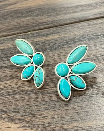 722200, 1.2" Western Turquoise Stud Earrings