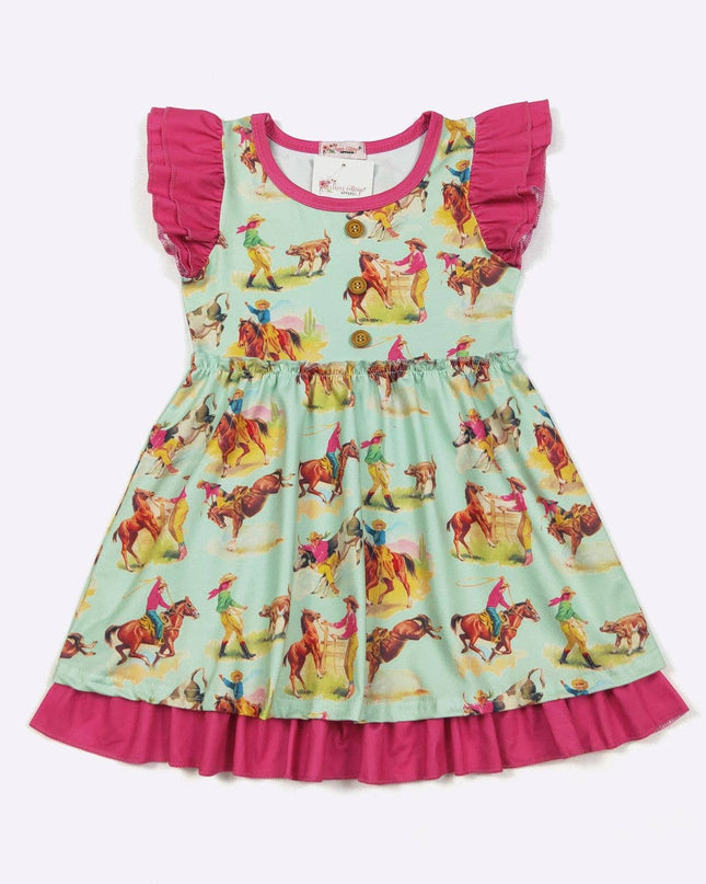 Aqua Rodeo Girls Dress