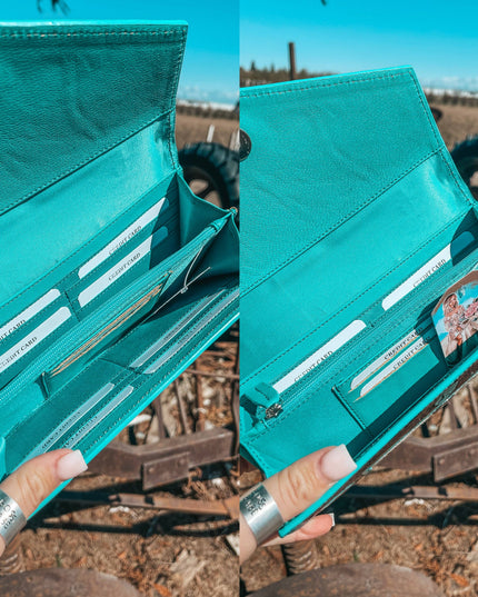 Turquoise Vibes Cowhide Wallet a Haute Southern Hyde