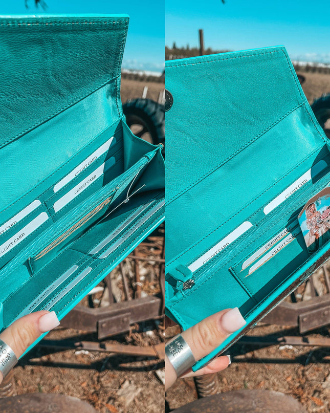 Turquoise Vibes Cowhide Wallet a Haute Southern Hyde