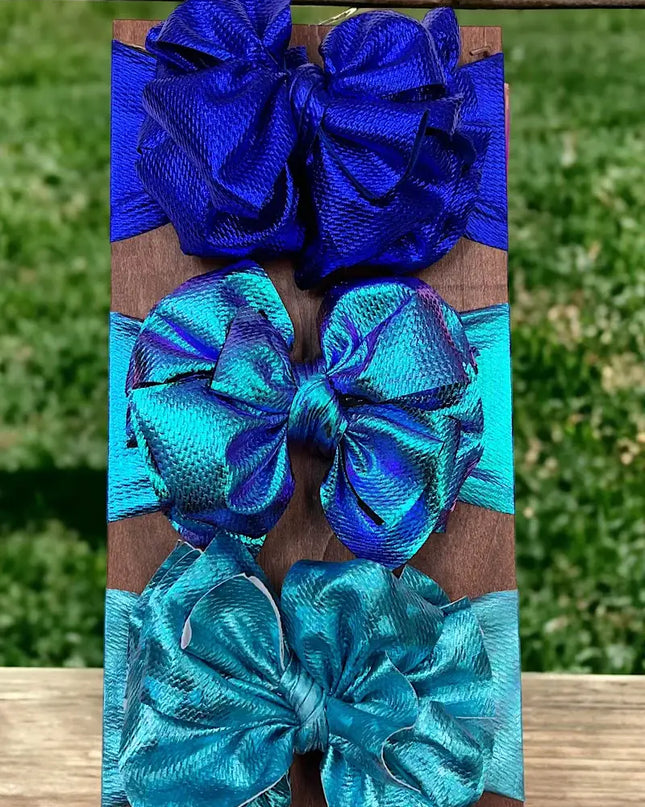 METALLIC BIG TASSEL PRINTED HEADBAND.  HB30M-2