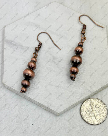 CER241125-09-SILVER            Silver Navajo pearl beads Earrings