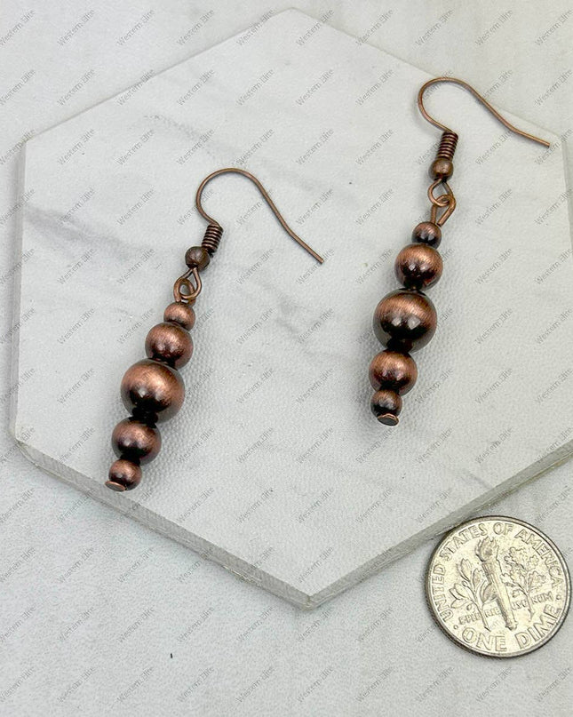 CER241125-09-SILVER            Silver Navajo pearl beads Earrings