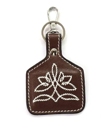 Western Boot Stitch Leather Keychain