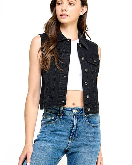 Women's Spandex Denim Vest