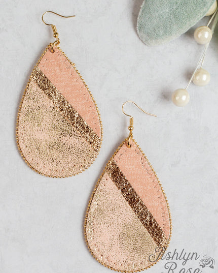 Let's Be Friends Teardrop Earrings, Rose Gold