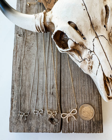 Western Dainty Coquette Bow Necklace