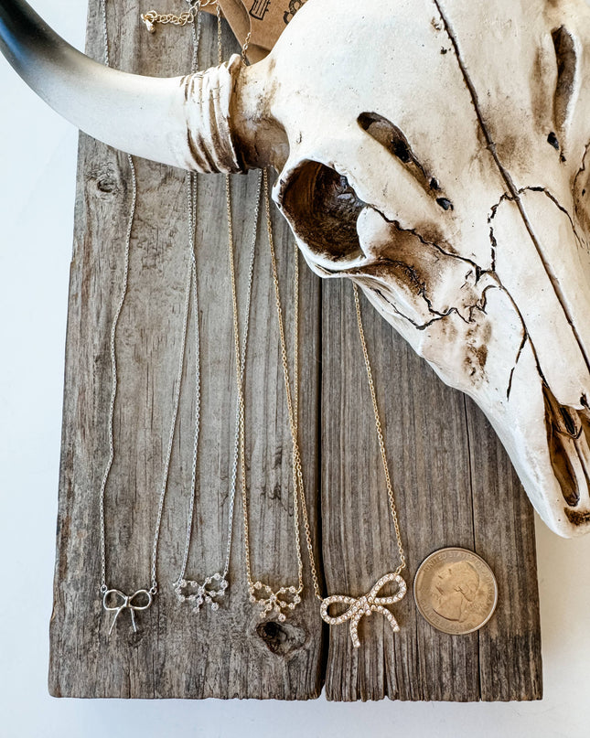 Western Dainty Coquette Bow Necklace