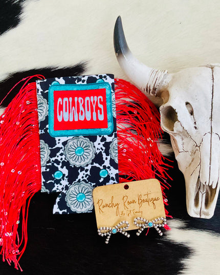 Cowboys Red Fringe Koozie