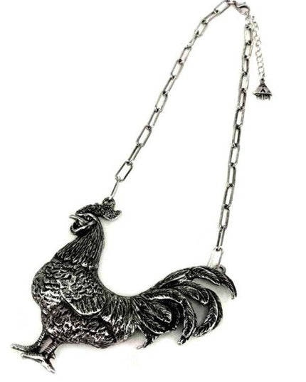 Western Rooster Metal Necklace