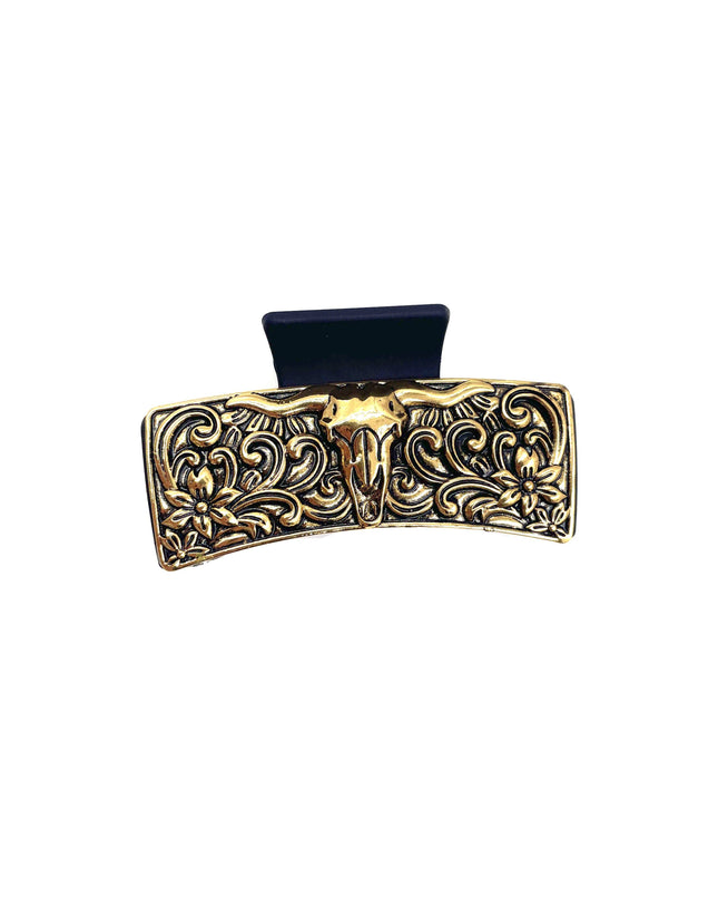 WESTERN STEER HEAD STYLE CASTING HAIR CLAW