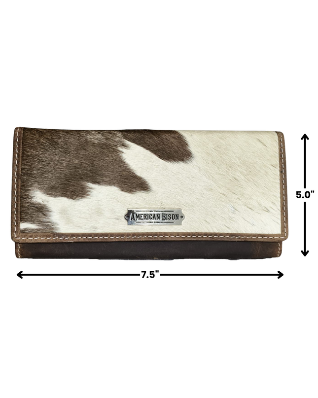 Women’s Brown Leather Wallet Hair-On-Hide ABLW-01-252516