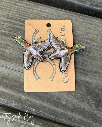 Mallard Duck Dangle Earrings