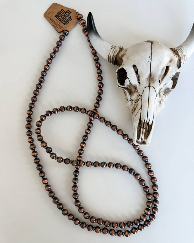 60″ Western Navajo Style Pearl Necklace