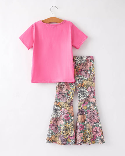 Girls Western Cow Leopard Print Cow Six-Piece Set