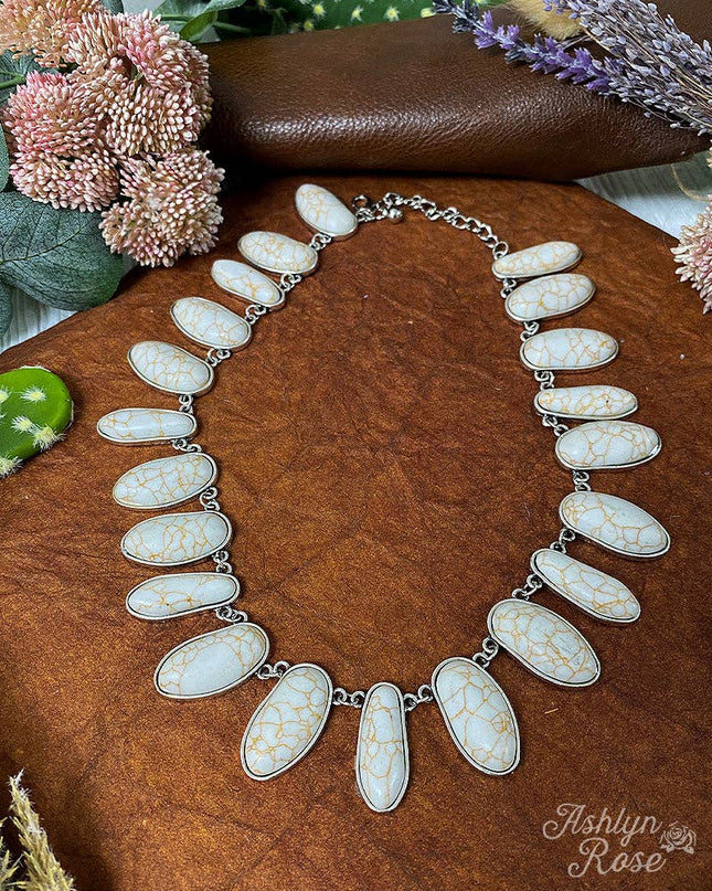 Not so rough around the edges cream stone necklace