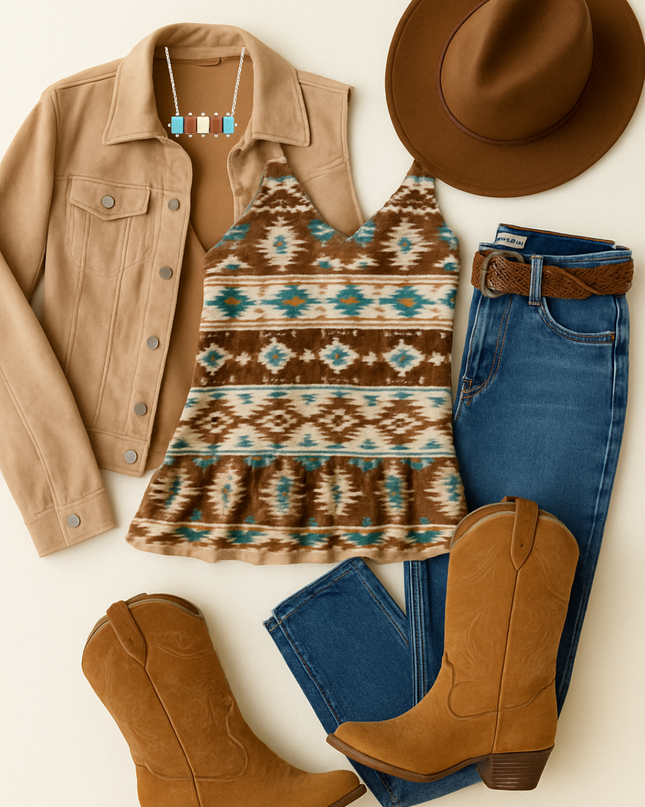 Perfectly Pulled Together Western Bar Necklace