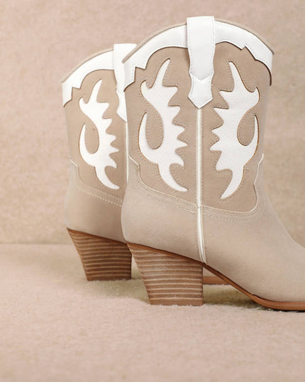 JACKIE WESTERN COWBOY BOOTIES WITH PYTHON ACCENT