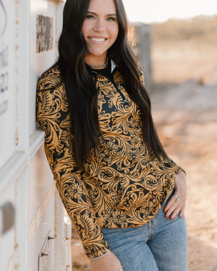 Tailgate Party Pullover Mustard & Black