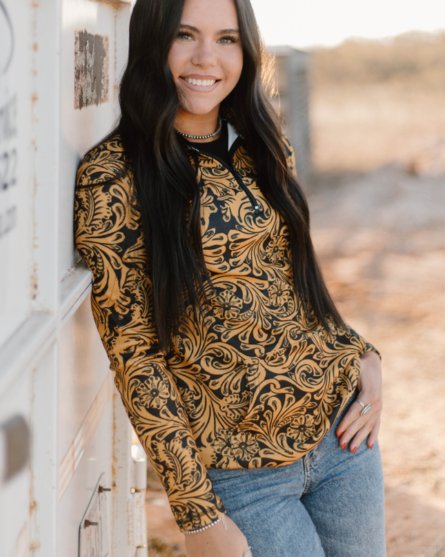 Tailgate Party Pullover Mustard & Black