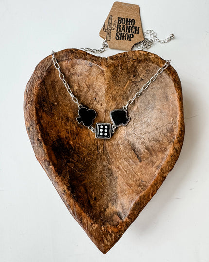 Western Card Theme Dice Necklace
