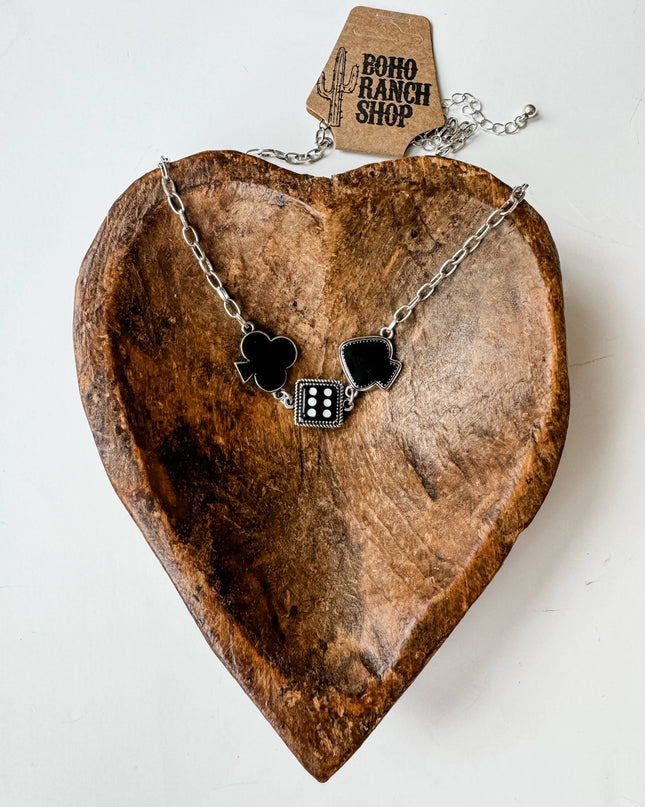 Western Card Theme Dice Necklace