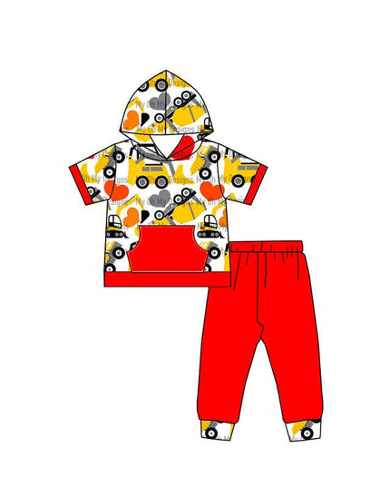 Baby Boys Valentines Tractor Pants sets