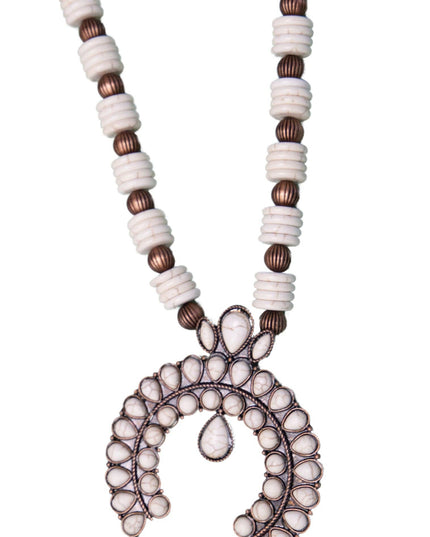 Western Style White Squash Blossom Necklace