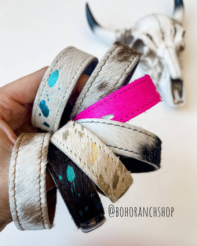 Western Hair on Cowhide Cuff Bracelet