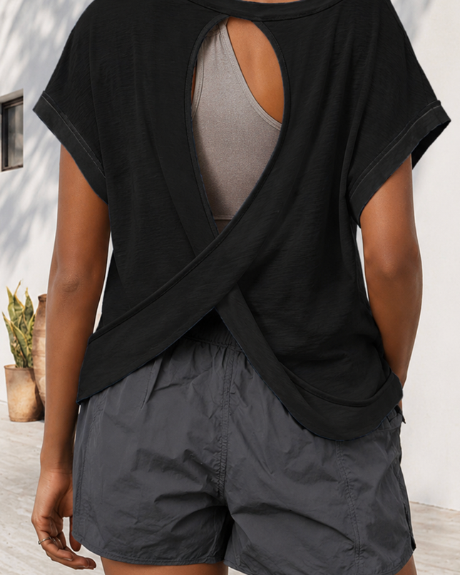 Black Cross-Back Shirt