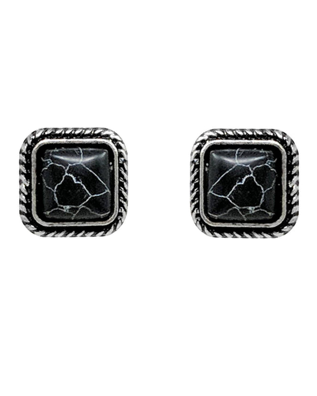 Western Navajo Turquoise Square Earrings