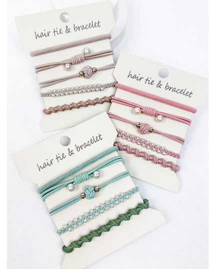 Boho Inspired Pearl Detail Hair Tie Bracelets