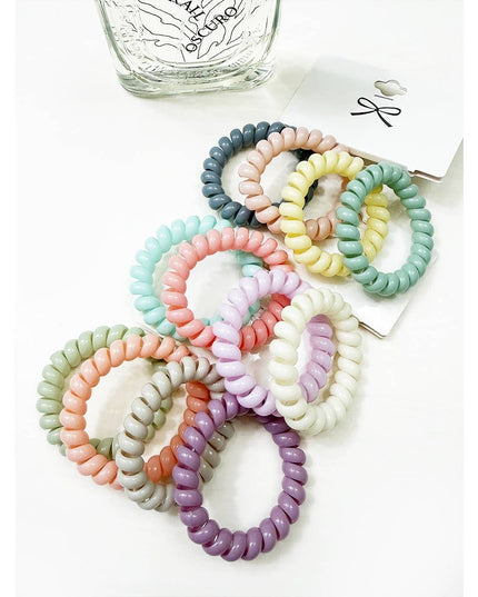 Pastel Tone Spiral Hair Tie Set