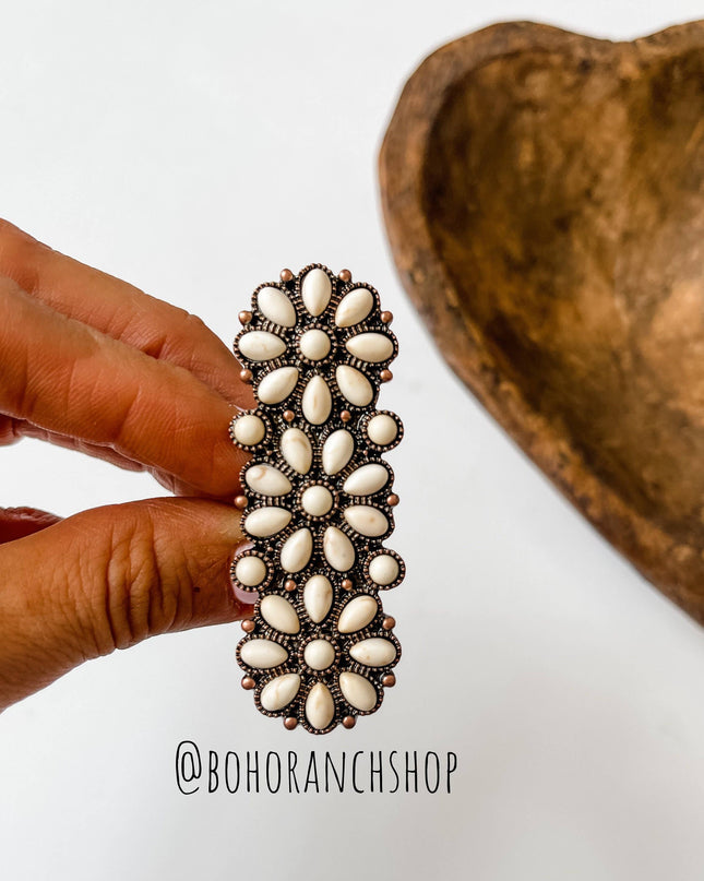 Western Adjustable Cluster Cuff Ring | turquoise or copper