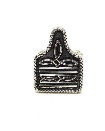 WESTERN BOOT STITCH CATTLE TAG CUFF RING