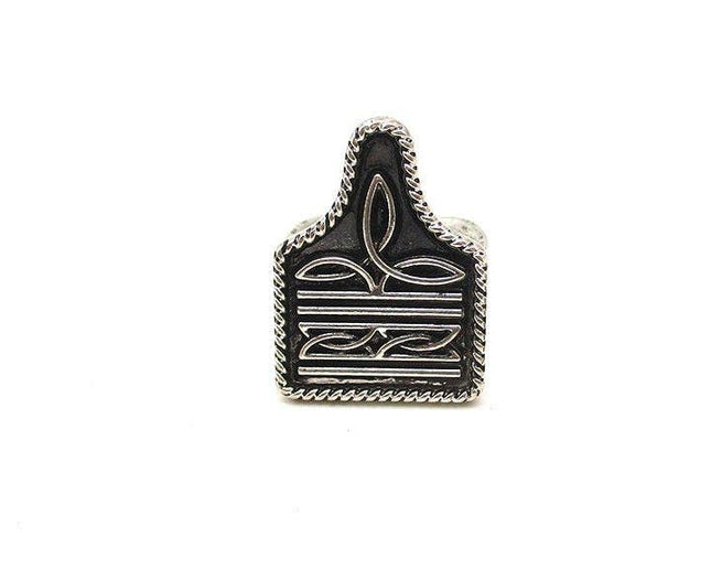 WESTERN BOOT STITCH CATTLE TAG CUFF RING