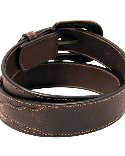 Stitched Top Grain Leather Belt