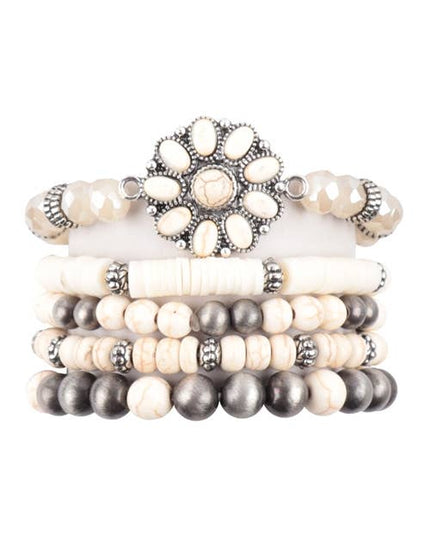 ANTIQUE NATURAL STONE STRETCH BRACELET