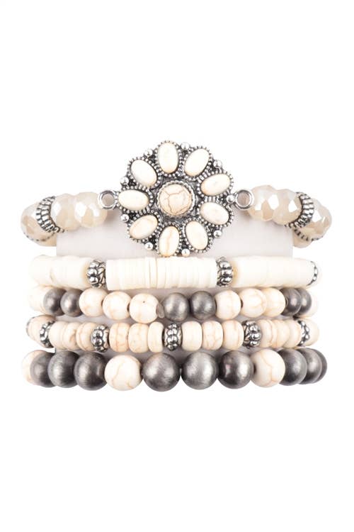 ANTIQUE NATURAL STONE STRETCH BRACELET