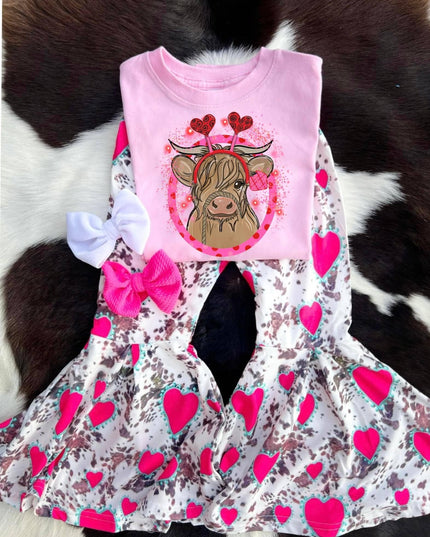 Valentines highland cow tshirt