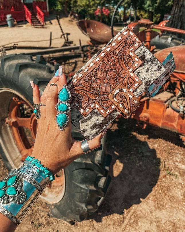 The Lancaster Cowhide Leather Tooled Wallet