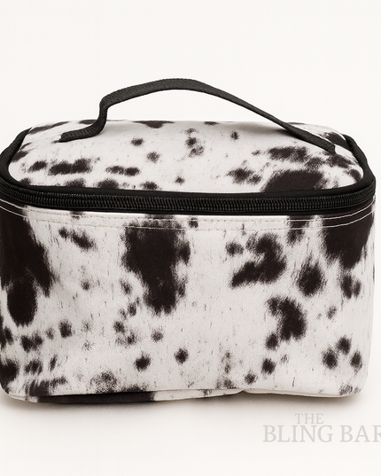 Hide Away Makeup Case — Western Cowhide Travel Organizer