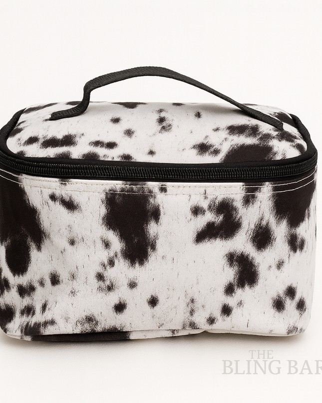 Hide Away Makeup Case — Western Cowhide Travel Organizer