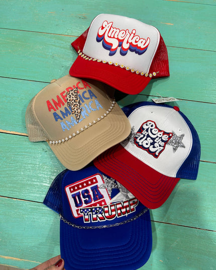 Retro America Trucker Hat | 4th Of July Hats | USA | Hats
